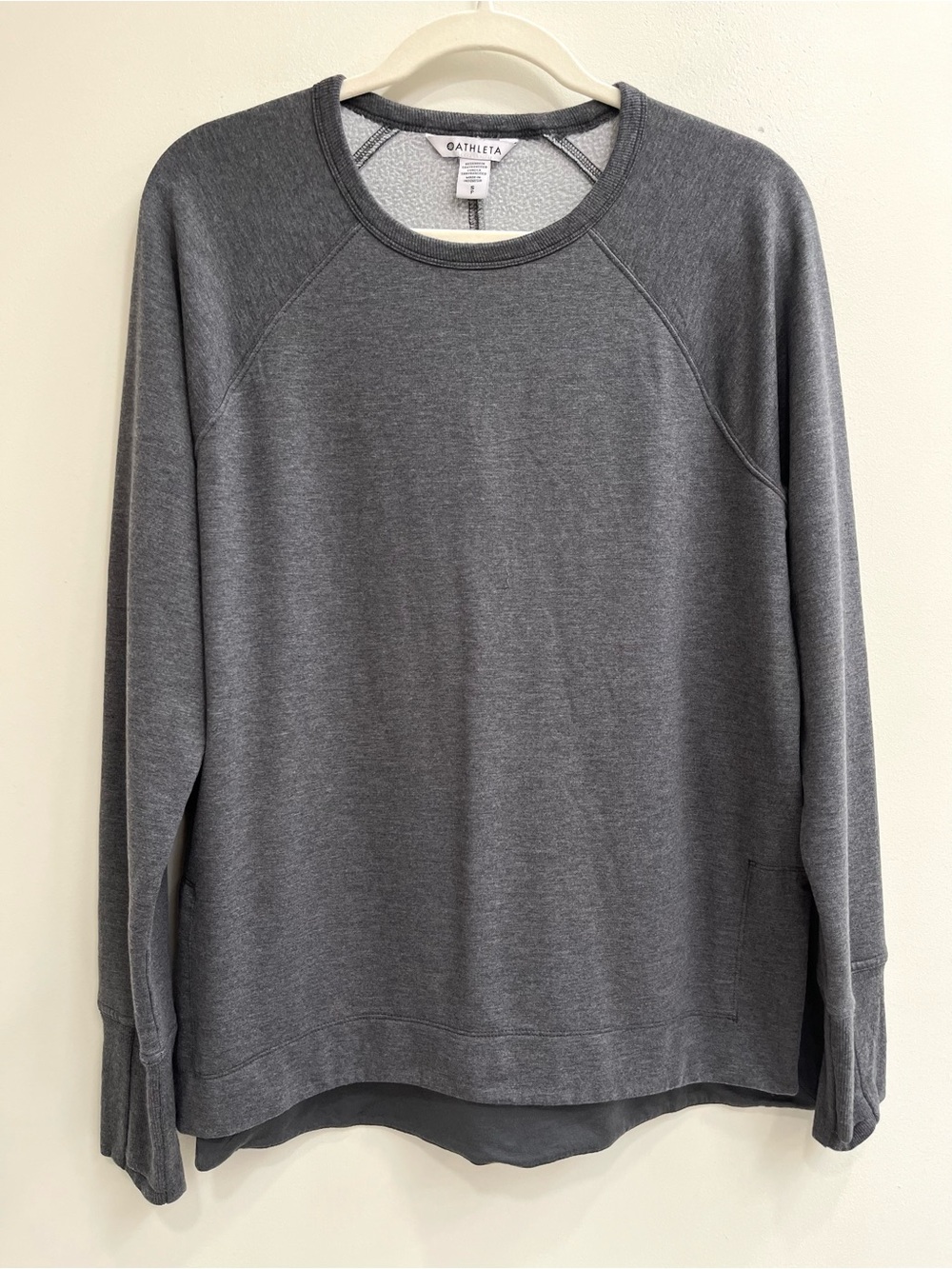 Athleta Coaster Luxe Recover Sweatshirt Heathered Gray Nirvana Fabric Size Small - Picture 4 of 12